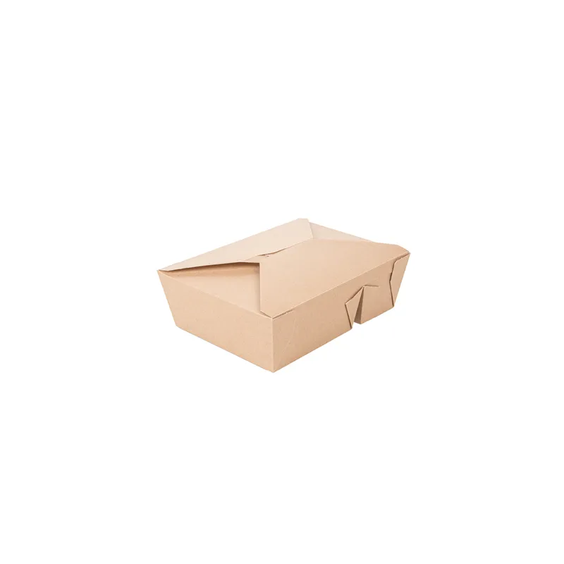 BOÎTES AMÉRICAINES 2 COMPART. THEPACK 1320 + 660 ML 19,6x14x6,2 CM NATUREL CARTON NANO-MICRO + PP (200 UNITÉ)
